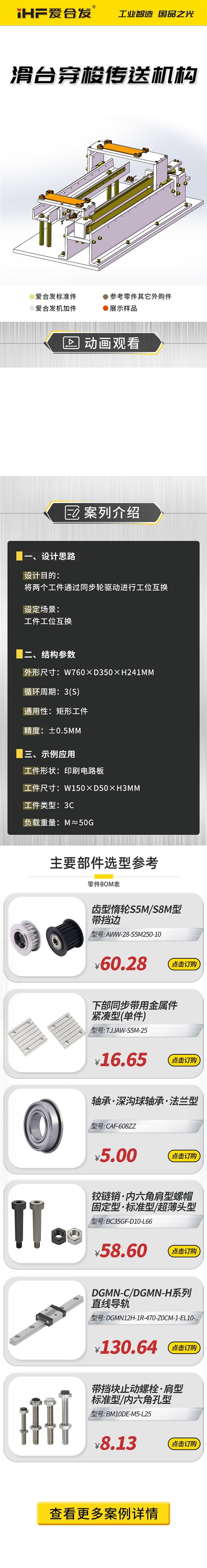 愛合發：案例介紹，滑臺穿梭傳動機構 